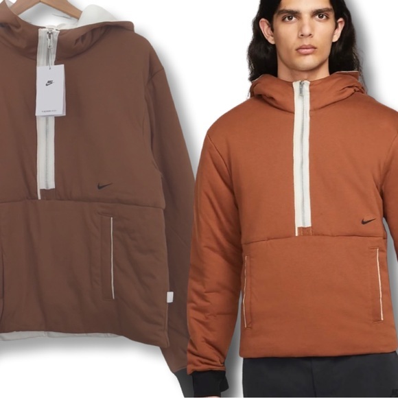 Nike Sportswear Essentials+ Therma-FIT 1/2 Zip Hooded Fleece DJ9777-204 - Picture 8 of 12